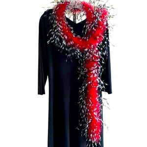 Boa Marabou and Turkey feathers Red and Black 65" ***dress sold in separately***